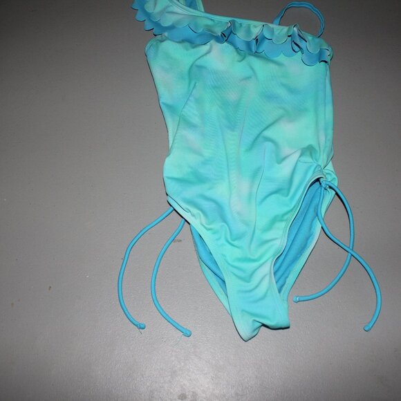 Blue & Green 1 Pcs Justice Swimsuit Size 7 - Picture 2 of 10